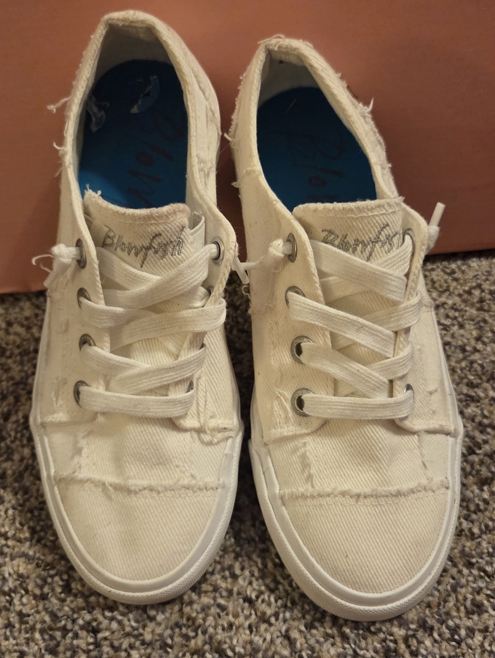 Blowfish White Canvas Slip-On Sneakers